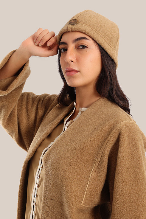 Faux fur wool winter hat